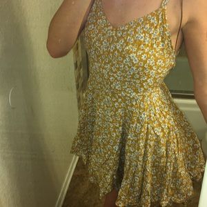 Mustard yello floral dress